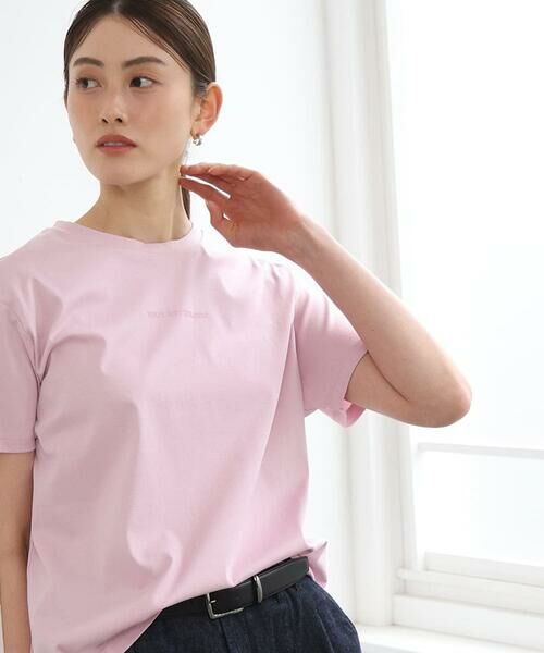 MICHEL KLEIN / ミッシェルクラン カットソー | ミニマルロゴTシャツ（ピンク）