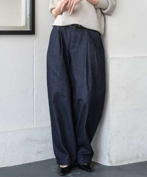 MICHEL KLEIN / ミッシェルクラン チノ・ワークパンツ | [セットアップ対応]デニムバレルパンツ（ネイビー）