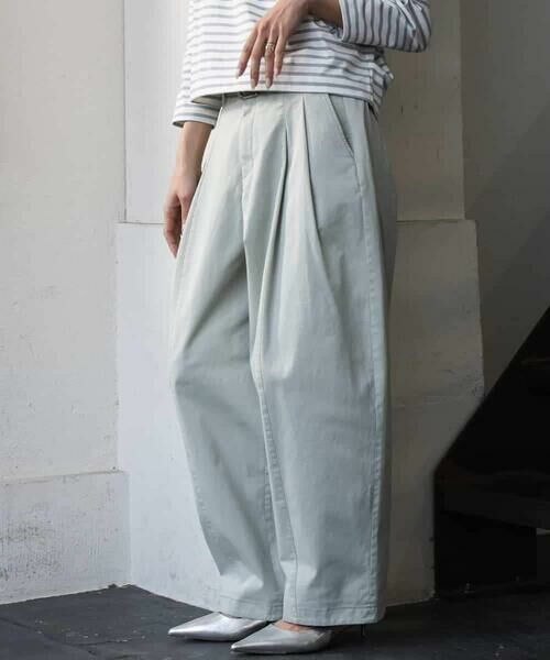 MICHEL KLEIN / ミッシェルクラン チノ・ワークパンツ | チノバレルパンツ（グリーン）