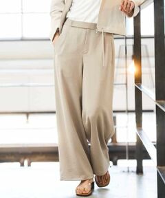 MICHEL KLEIN / ミッシェルクラン その他パンツ | [リラックスボトム]ダルサテン ワイドパンツ