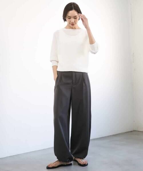 MICHEL KLEIN / ミッシェルクラン その他パンツ | [リラックスボトム]ダルサテン ワイドパンツ | 詳細11
