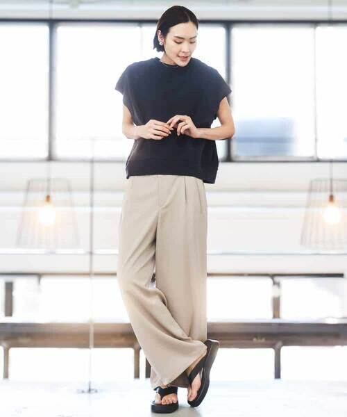 MICHEL KLEIN / ミッシェルクラン その他パンツ | [リラックスボトム]ダルサテン ワイドパンツ | 詳細19