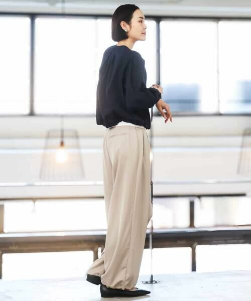 MICHEL KLEIN / ミッシェルクラン その他パンツ | [リラックスボトム]ダルサテン ワイドパンツ | 詳細21