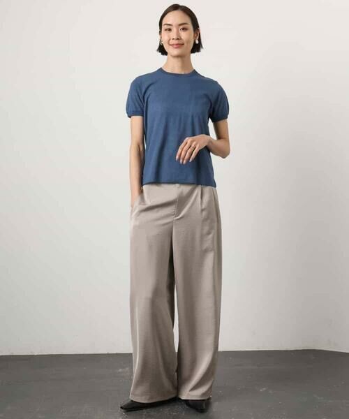 MICHEL KLEIN / ミッシェルクラン その他パンツ | [リラックスボトム]ダルサテン ワイドパンツ | 詳細24