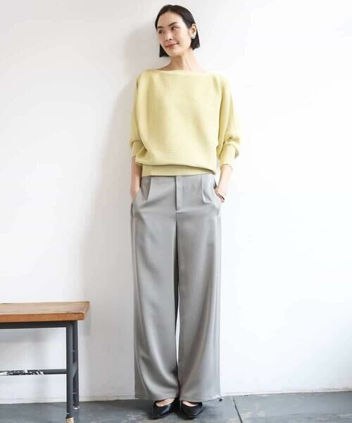 MICHEL KLEIN / ミッシェルクラン その他パンツ | [リラックスボトム]ダルサテン ワイドパンツ | 詳細3