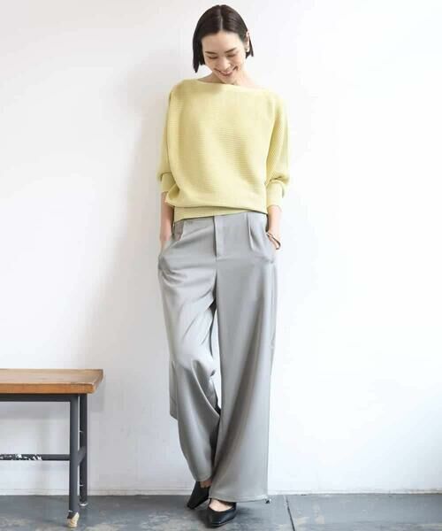 MICHEL KLEIN / ミッシェルクラン その他パンツ | [リラックスボトム]ダルサテン ワイドパンツ | 詳細4