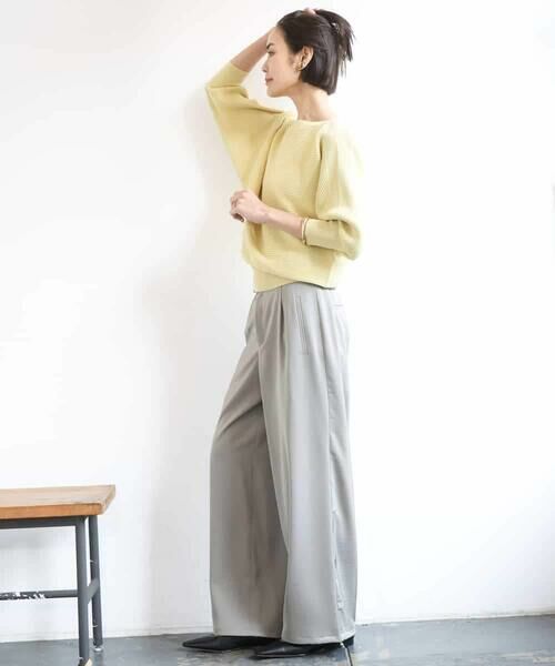 MICHEL KLEIN / ミッシェルクラン その他パンツ | [リラックスボトム]ダルサテン ワイドパンツ | 詳細6