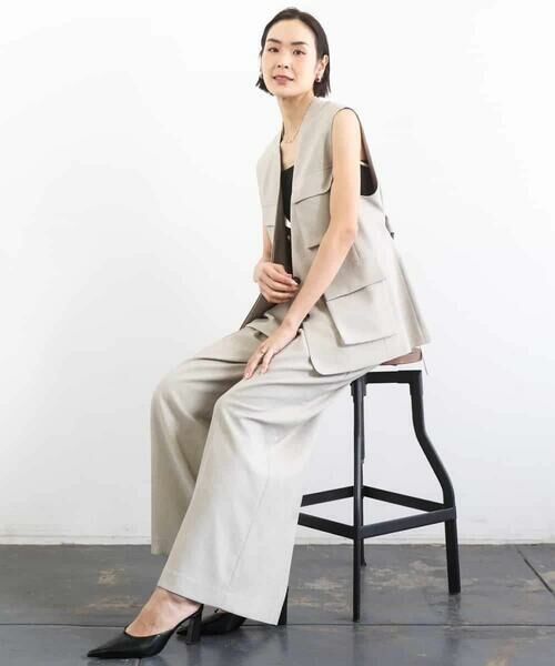 MICHEL KLEIN / ミッシェルクラン その他パンツ | [セットアップ対応]ツイードライク　ワイドパンツ | 詳細1