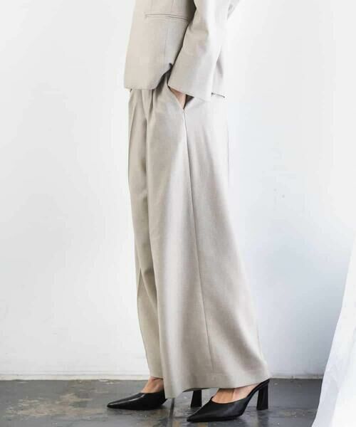 MICHEL KLEIN / ミッシェルクラン その他パンツ | [セットアップ対応]ツイードライク　ワイドパンツ | 詳細10
