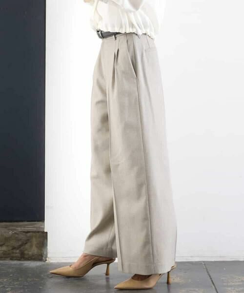 MICHEL KLEIN / ミッシェルクラン その他パンツ | [セットアップ対応]ツイードライク　ワイドパンツ | 詳細4