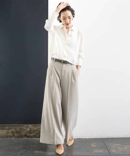 MICHEL KLEIN / ミッシェルクラン その他パンツ | [セットアップ対応]ツイードライク　ワイドパンツ | 詳細6