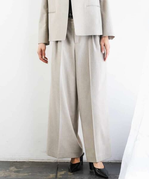 MICHEL KLEIN / ミッシェルクラン その他パンツ | [セットアップ対応]ツイードライク　ワイドパンツ | 詳細8