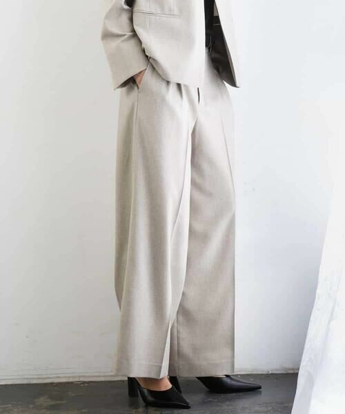 MICHEL KLEIN / ミッシェルクラン その他パンツ | [セットアップ対応]ツイードライク　ワイドパンツ | 詳細9