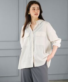 MICHEL KLEIN / ミッシェルクラン シャツ・ブラウス | シアーツイルオーバーシャツ