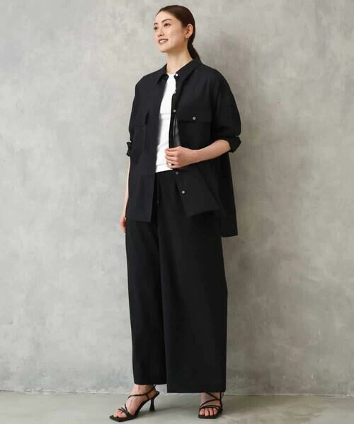 MICHEL KLEIN / ミッシェルクラン シャツ・ブラウス | シアーツイルオーバーシャツ | 詳細11