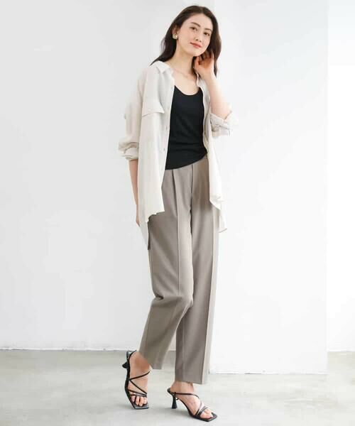 MICHEL KLEIN / ミッシェルクラン シャツ・ブラウス | シアーツイルオーバーシャツ | 詳細20