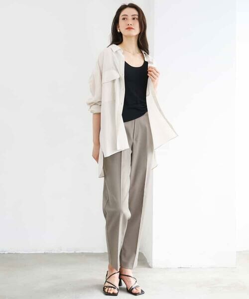 MICHEL KLEIN / ミッシェルクラン シャツ・ブラウス | シアーツイルオーバーシャツ | 詳細21