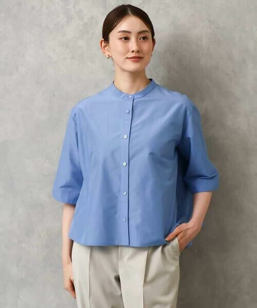 MICHEL KLEIN / ミッシェルクラン シャツ・ブラウス | バンドカラーテントラインシャツ | 詳細1