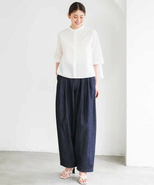 MICHEL KLEIN / ミッシェルクラン シャツ・ブラウス | バンドカラーテントラインシャツ | 詳細10