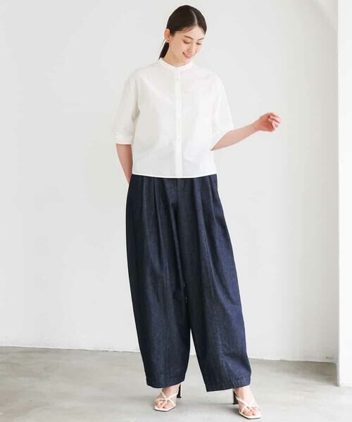 MICHEL KLEIN / ミッシェルクラン シャツ・ブラウス | バンドカラーテントラインシャツ | 詳細12