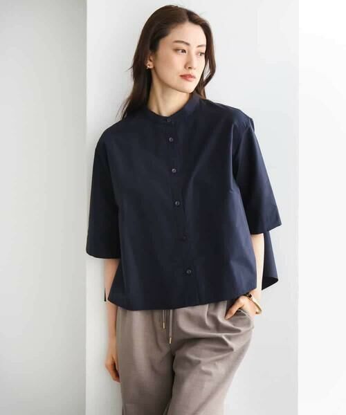 MICHEL KLEIN / ミッシェルクラン シャツ・ブラウス | バンドカラーテントラインシャツ | 詳細13