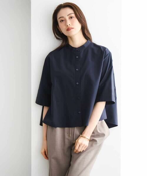 MICHEL KLEIN / ミッシェルクラン シャツ・ブラウス | バンドカラーテントラインシャツ | 詳細14