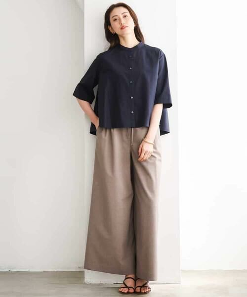 MICHEL KLEIN / ミッシェルクラン シャツ・ブラウス | バンドカラーテントラインシャツ | 詳細16