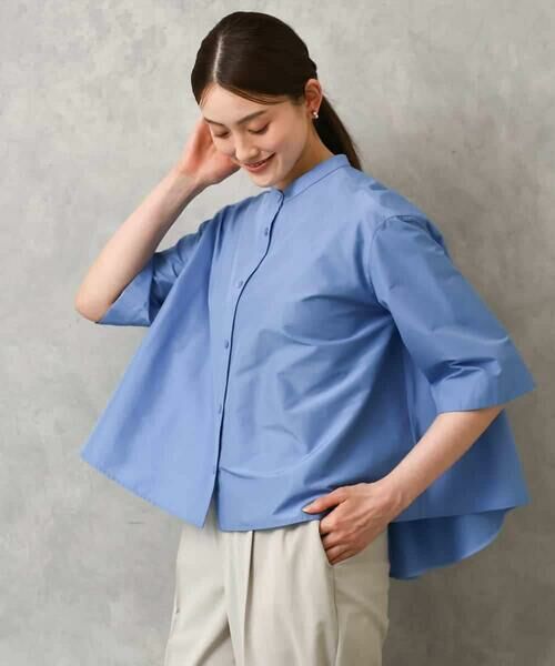 MICHEL KLEIN / ミッシェルクラン シャツ・ブラウス | バンドカラーテントラインシャツ | 詳細2