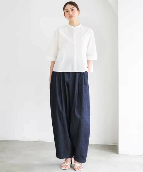 MICHEL KLEIN / ミッシェルクラン シャツ・ブラウス | バンドカラーテントラインシャツ | 詳細9