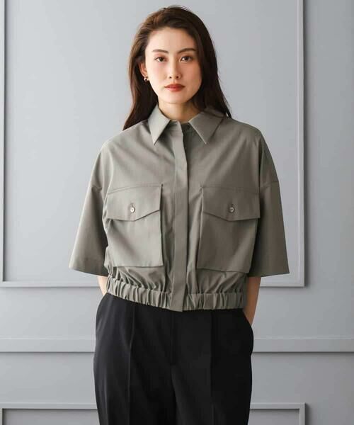 MICHEL KLEIN / ミッシェルクラン シャツ・ブラウス | [セットアップ対応]ダブルポケットシャツブルゾン | 詳細10
