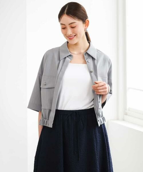 MICHEL KLEIN / ミッシェルクラン シャツ・ブラウス | [セットアップ対応]ダブルポケットシャツブルゾン | 詳細16