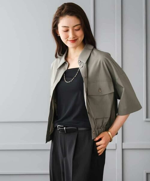MICHEL KLEIN / ミッシェルクラン シャツ・ブラウス | [セットアップ対応]ダブルポケットシャツブルゾン | 詳細6