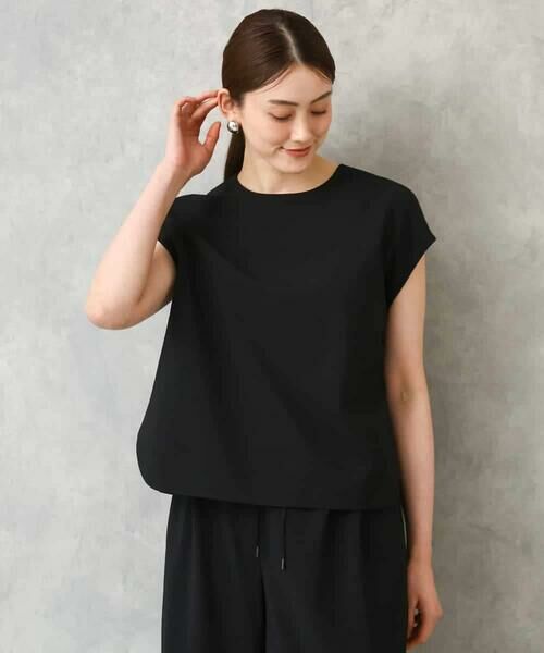 MICHEL KLEIN / ミッシェルクラン シャツ・ブラウス | [セットアップ対応]フレンチスリーブブラウス（ブラック）