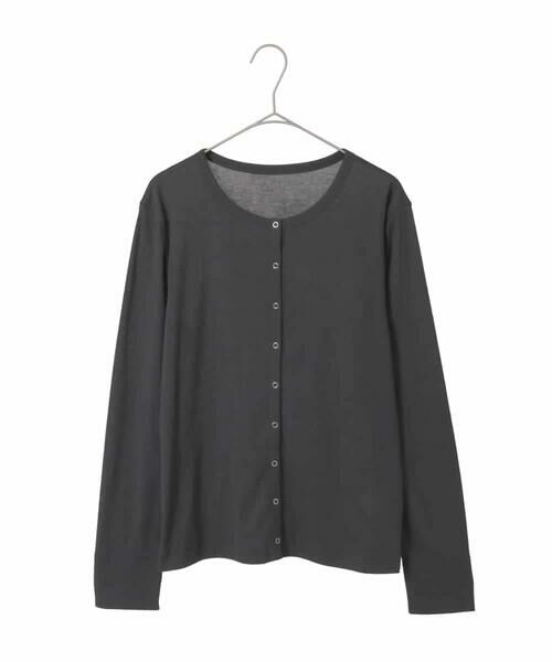 MICHEL KLEIN / ミッシェルクラン カーディガン・ボレロ | [アンサンブル対応]リングドットカーディガン（ダークグレー）