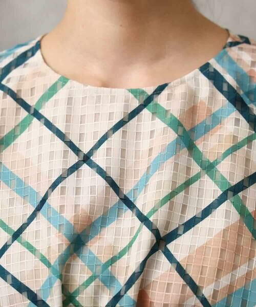 MICHEL KLEIN / ミッシェルクラン ロング・マキシ丈ワンピース | [オリジナルプリント]チェックギャザーワンピース | 詳細10