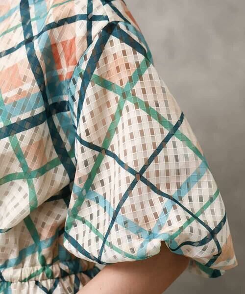 MICHEL KLEIN / ミッシェルクラン ロング・マキシ丈ワンピース | [オリジナルプリント]チェックギャザーワンピース | 詳細11