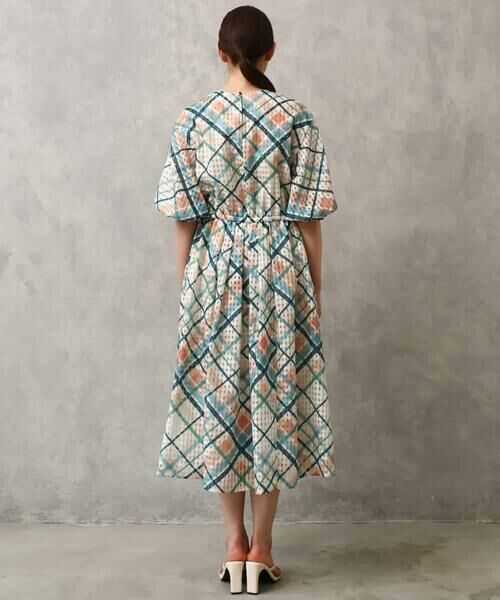 MICHEL KLEIN / ミッシェルクラン ロング・マキシ丈ワンピース | [オリジナルプリント]チェックギャザーワンピース | 詳細8