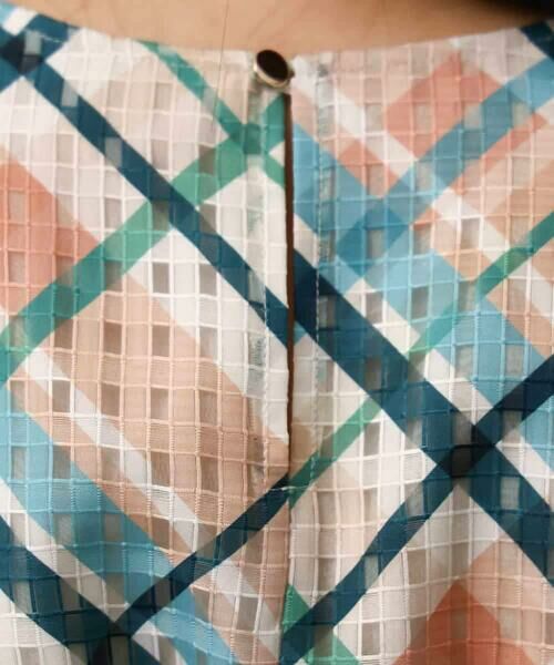 MICHEL KLEIN / ミッシェルクラン ロング・マキシ丈ワンピース | [オリジナルプリント]チェックギャザーワンピース | 詳細9