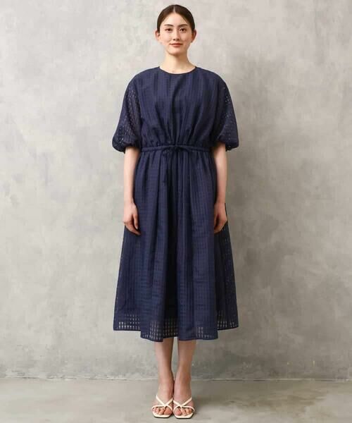 MICHEL KLEIN / ミッシェルクラン ロング・マキシ丈ワンピース | シアーチェックジャガードワンピース | 詳細1