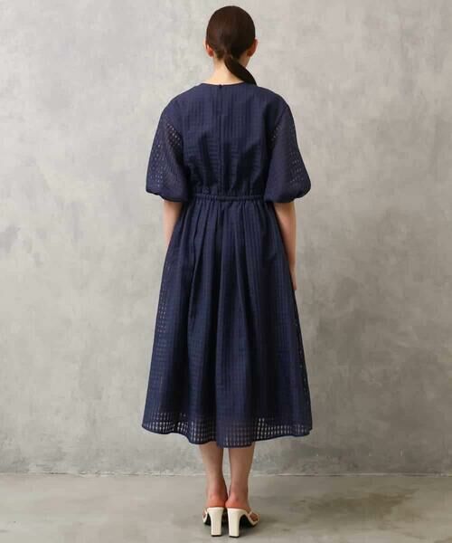 MICHEL KLEIN / ミッシェルクラン ロング・マキシ丈ワンピース | シアーチェックジャガードワンピース | 詳細3