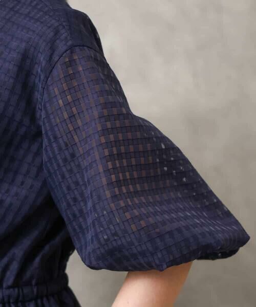 MICHEL KLEIN / ミッシェルクラン ロング・マキシ丈ワンピース | シアーチェックジャガードワンピース | 詳細6