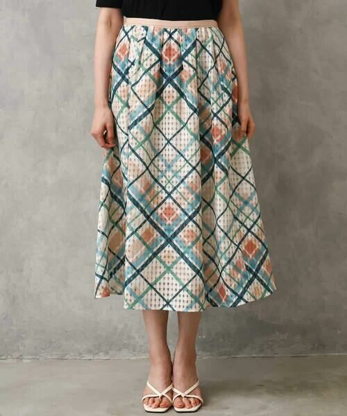 MICHEL KLEIN / ミッシェルクラン ロング・マキシ丈スカート | [オリジナルプリント]チェックフレアスカート | 詳細19