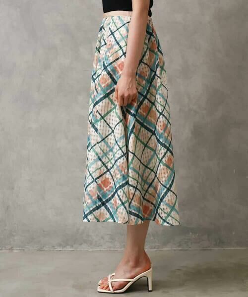 MICHEL KLEIN / ミッシェルクラン ロング・マキシ丈スカート | [オリジナルプリント]チェックフレアスカート | 詳細20
