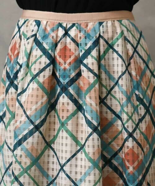 MICHEL KLEIN / ミッシェルクラン ロング・マキシ丈スカート | [オリジナルプリント]チェックフレアスカート | 詳細23