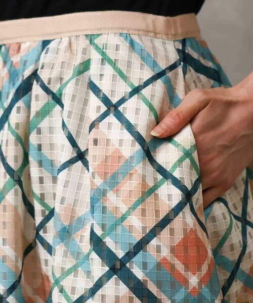 MICHEL KLEIN / ミッシェルクラン ロング・マキシ丈スカート | [オリジナルプリント]チェックフレアスカート | 詳細24