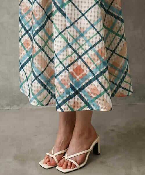 MICHEL KLEIN / ミッシェルクラン ロング・マキシ丈スカート | [オリジナルプリント]チェックフレアスカート | 詳細25