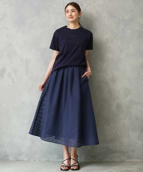 MICHEL KLEIN / ミッシェルクラン ロング・マキシ丈スカート | シアーチェックジャガードフレアスカート | 詳細3