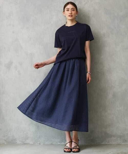 MICHEL KLEIN / ミッシェルクラン ロング・マキシ丈スカート | シアーチェックジャガードフレアスカート | 詳細4