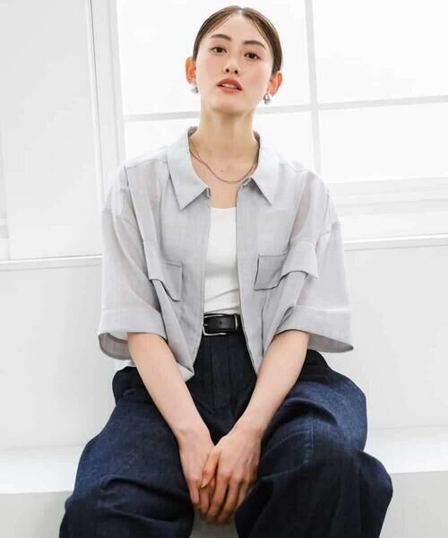 MICHEL KLEIN / ミッシェルクラン ステンカラーコート | シアーシャツブルゾン | 詳細12