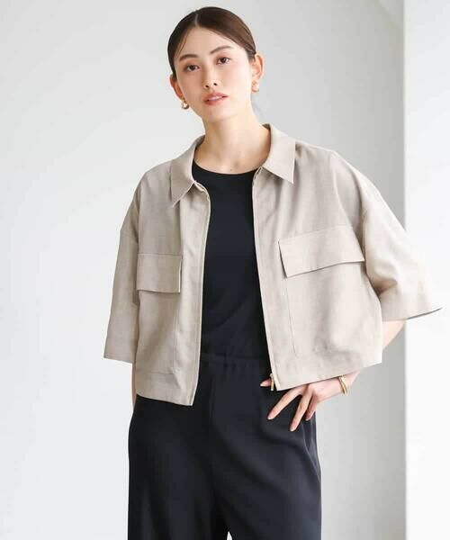 MICHEL KLEIN / ミッシェルクラン ステンカラーコート | シアーシャツブルゾン（ベージュ2）